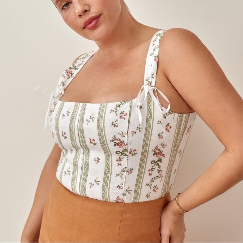 Reformation Minton Linen Top - Size 6